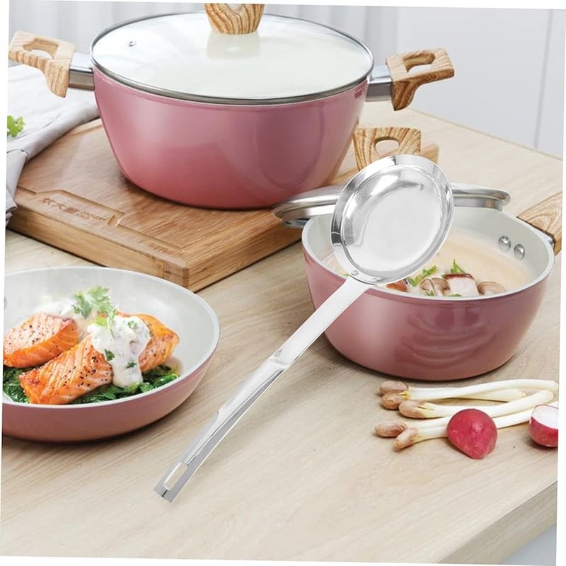 Heat Resistant Ergonomic Handle Mesh Spoon Strainer Colander Oil Filter Cooking Tool - Image 2
